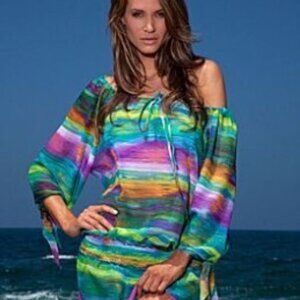 ABS Allen Schwartz Bathing Suit Coverup Size M Medium EXC